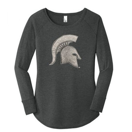 Michigan State Spartans Ladies Black Frost Tunic w/ silver glitter zebra helmet