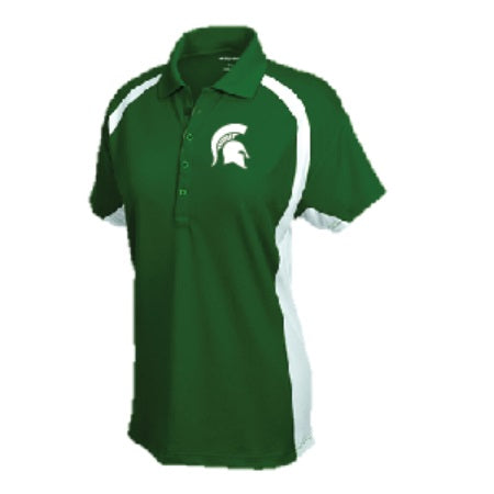 Michigan State Spartans Ladies Polo Shirt  Green w/ emb helmet