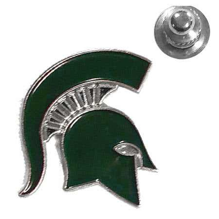 Michigan State Spartans Lapel Pin Silver w/Helmet