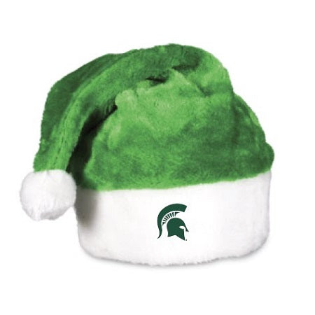 Michigan State Spartans Green Plush Santa Hat